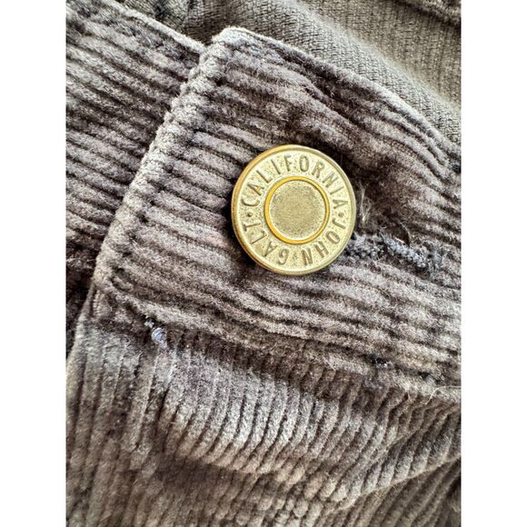 John Galt Brandy Melville100% Cotton Corduroy Dark Grey/Black Button Fly - Picture 6 of 6